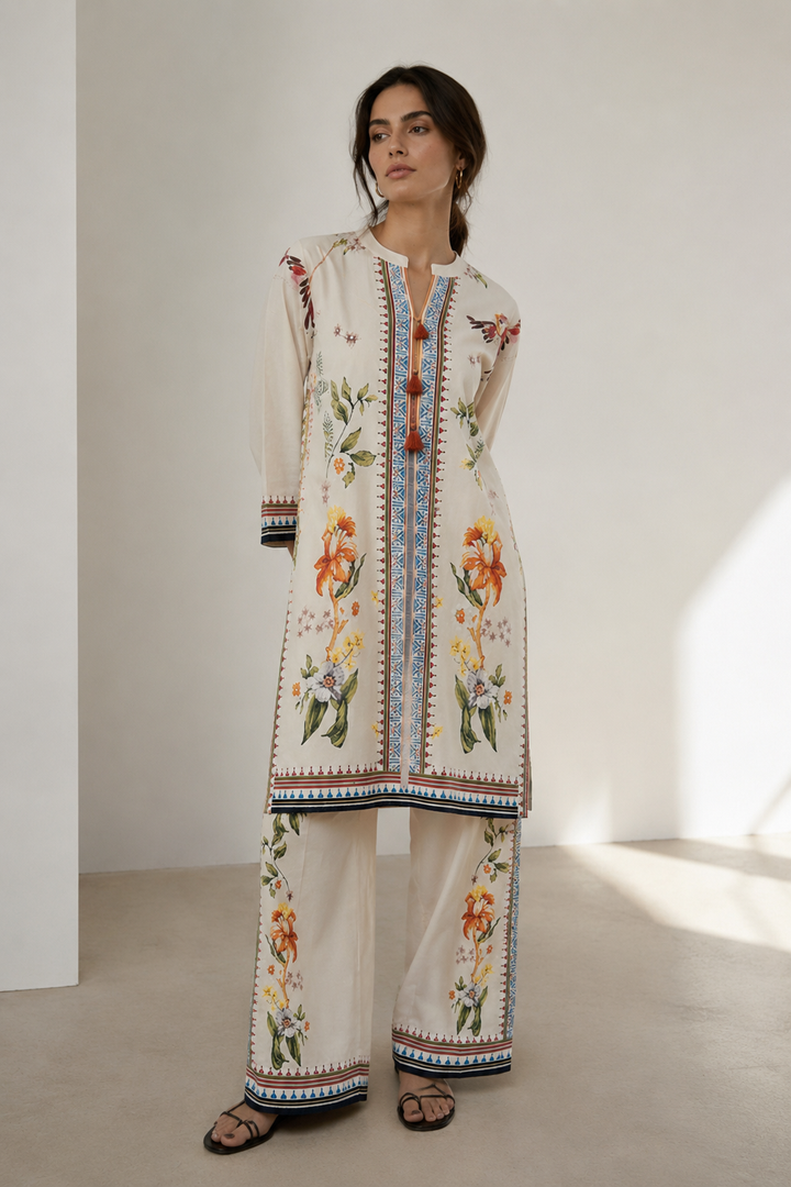 2 Piece Printed  Suit - 74