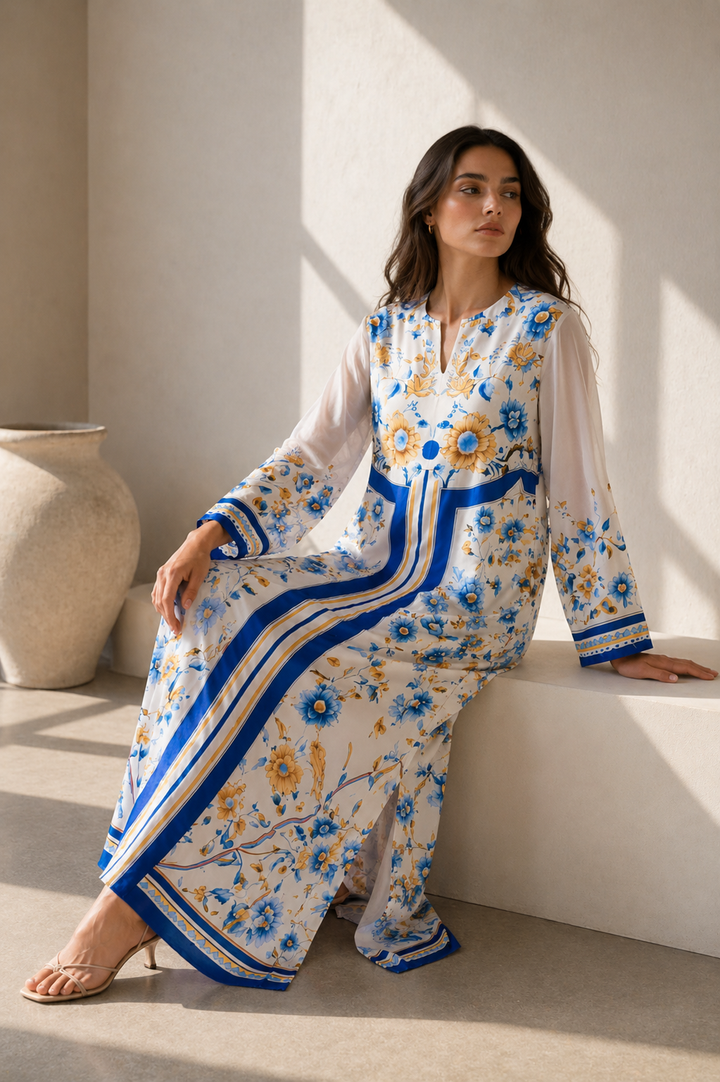 Ivory Bloom Kaftan