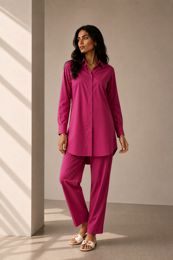 Hot Pink Cambric Co Ord Set