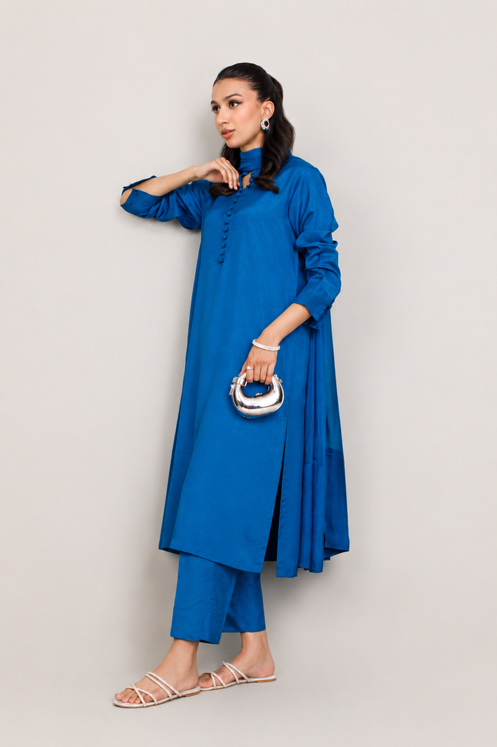 Royal Blue Korean Silk 3-Piece Set