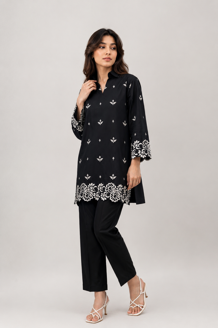 Black Embroidered Shirt