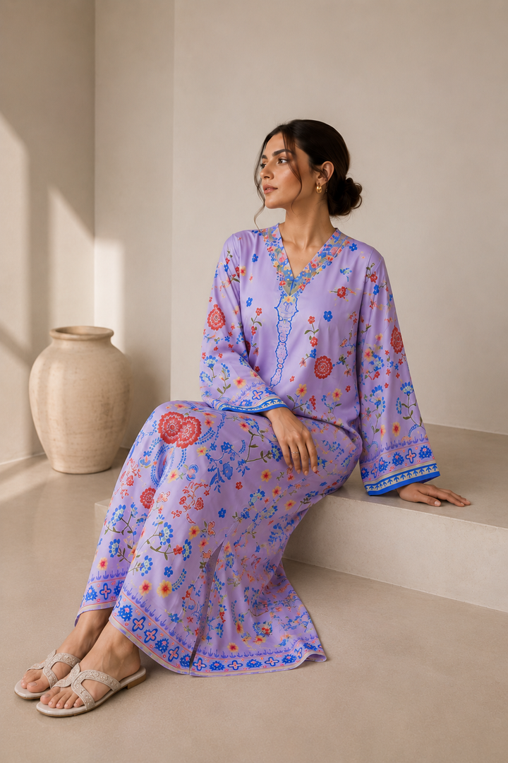 Soft Lilac Kaftan