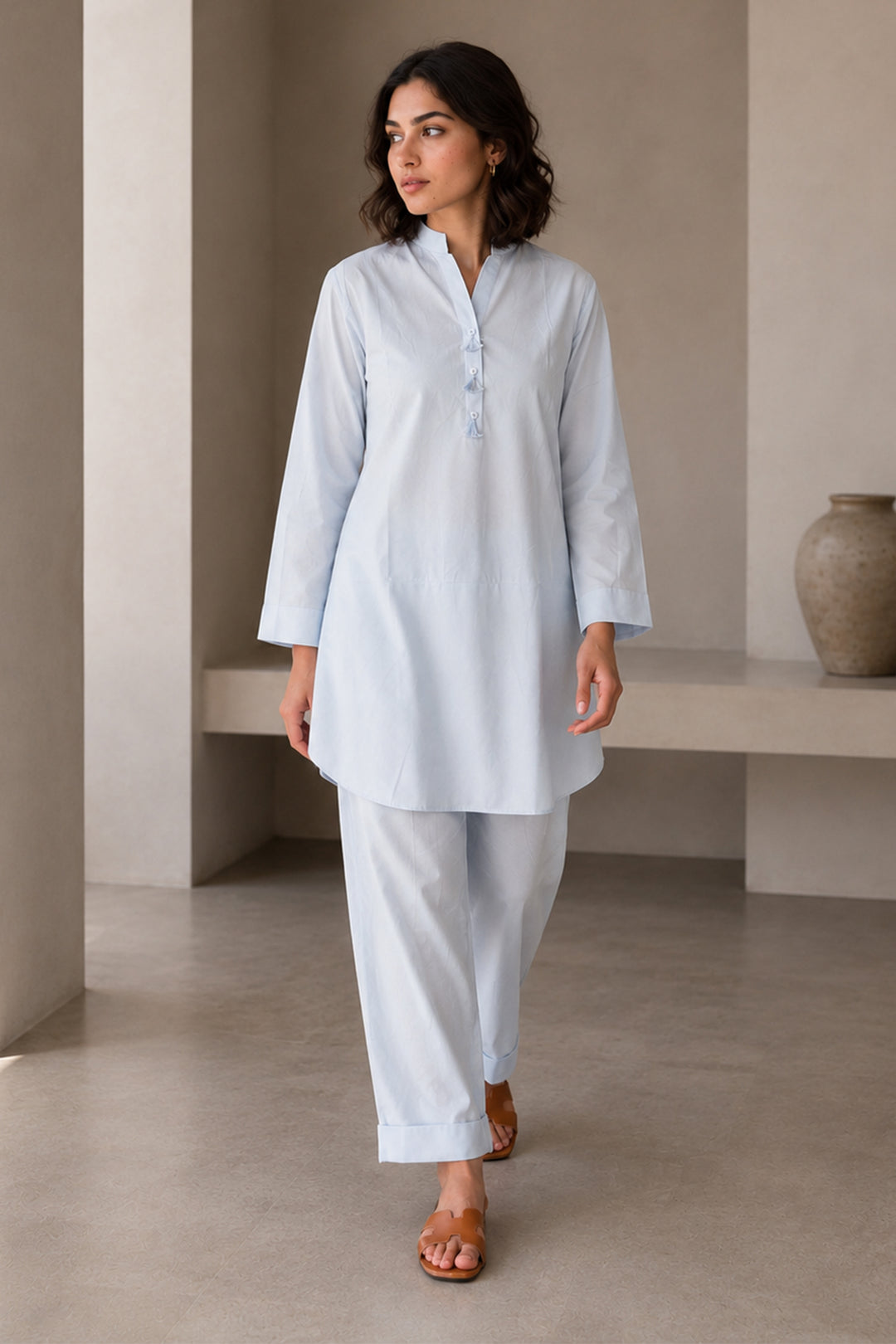 Sky Blue CAMBRIC CO-ORD SET