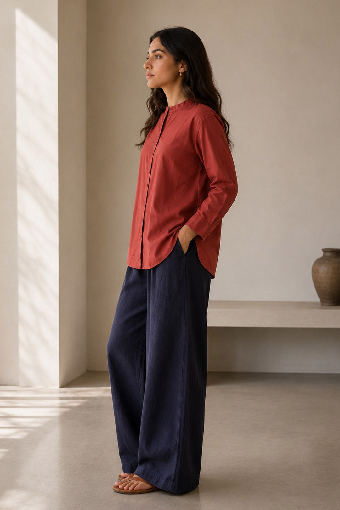 Rust Cambric Top