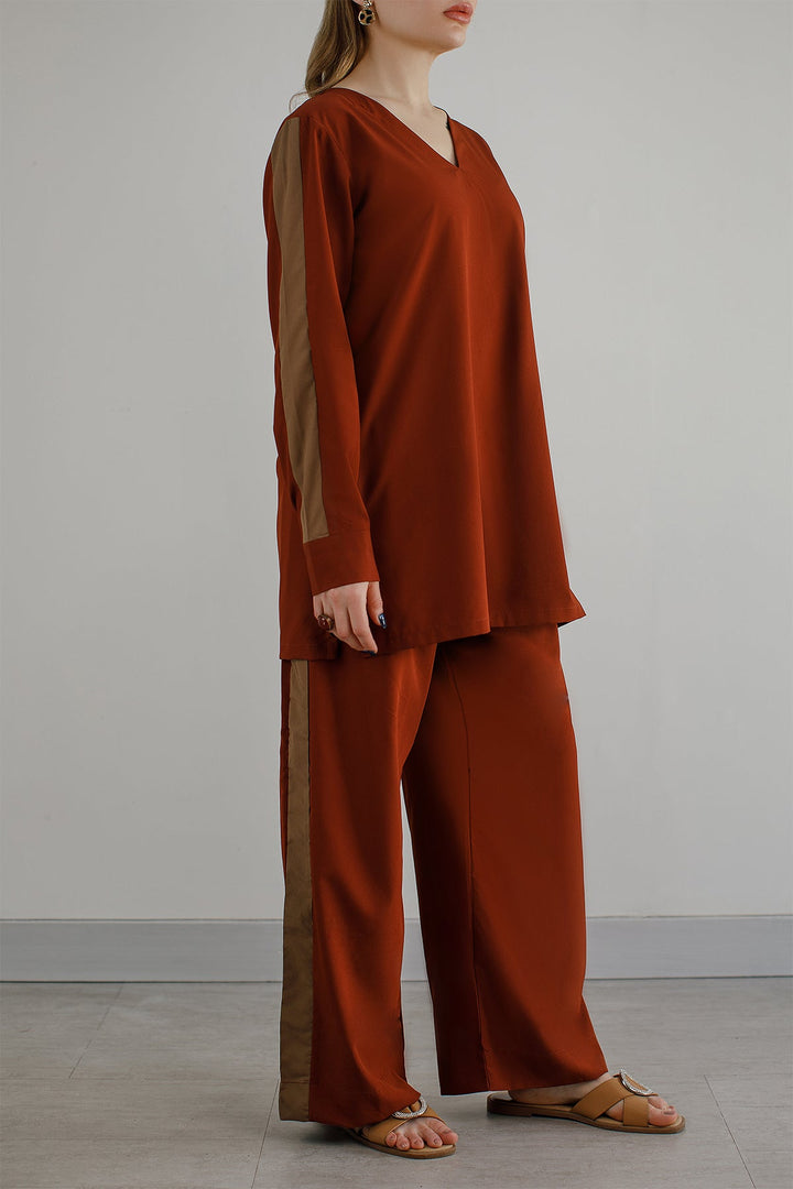 Rust Co Ord Set - Peach Republic