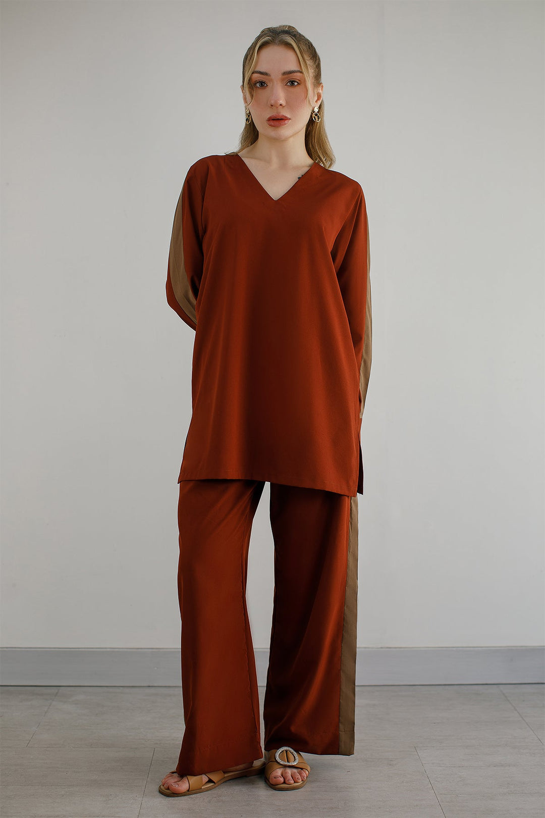 Rust Co Ord Set - Peach Republic
