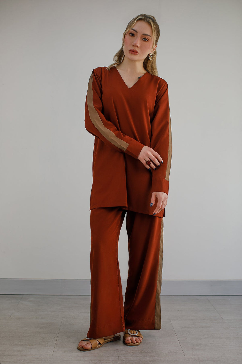 Rust Co Ord Set - Peach Republic