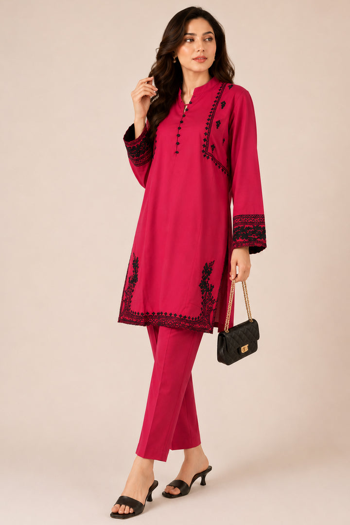 Maroon Embroidered  2 - Piece Set