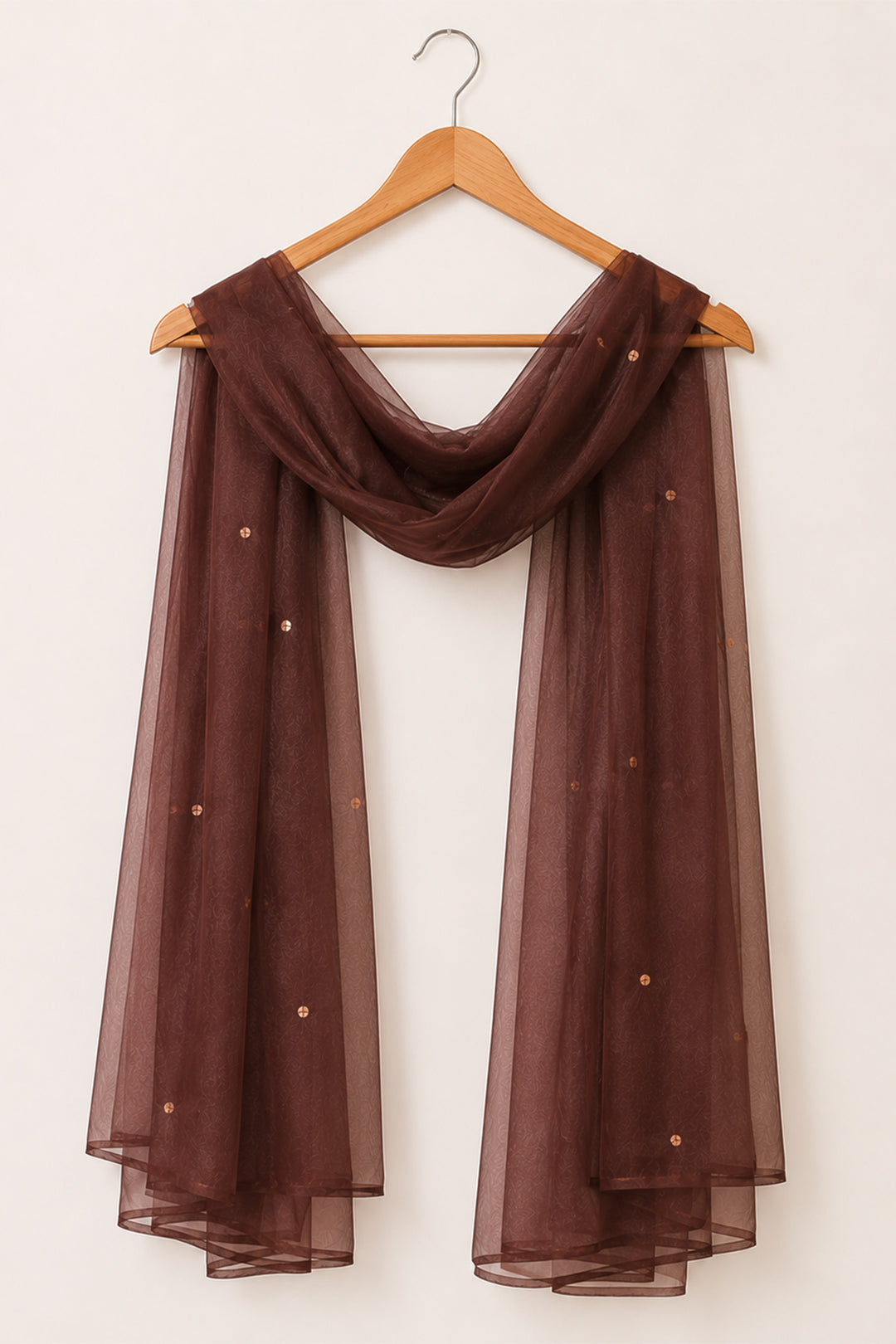 Brown Organza Dupatta