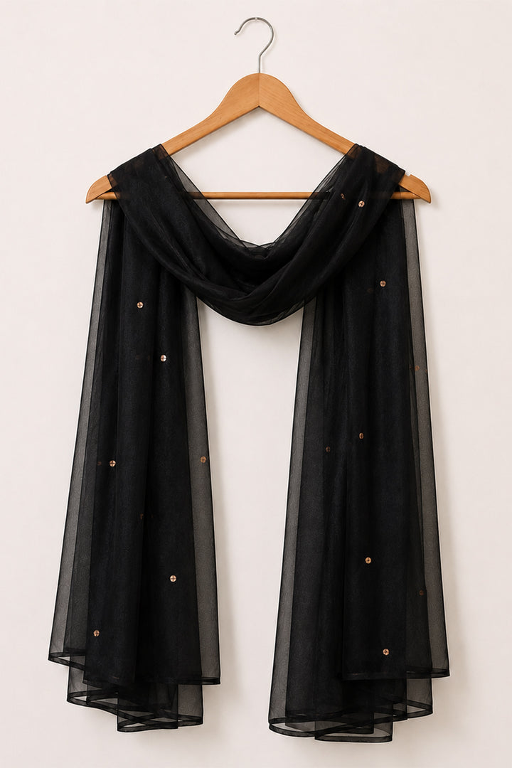 Black Organza Dupatta