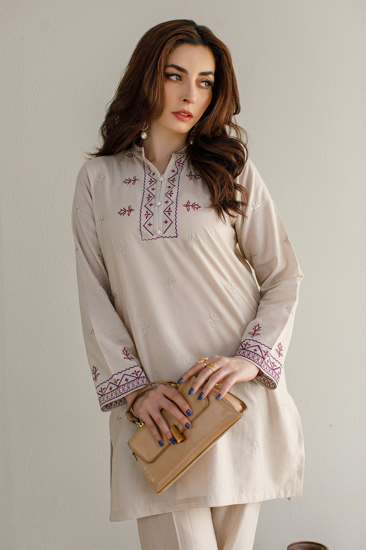 Saga Embroidered Dress - 02 - Peach Republic