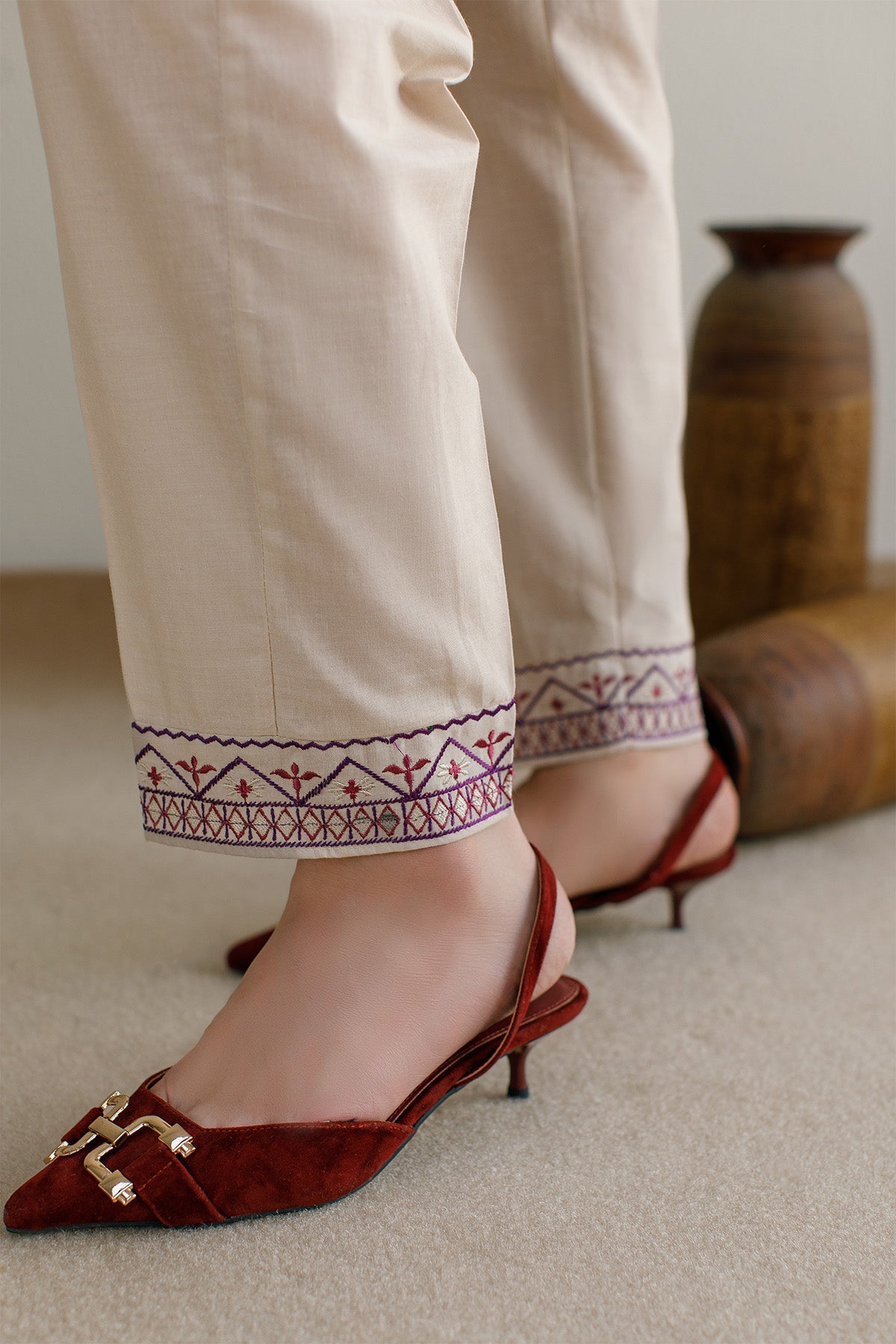 Saga Embroidered Dress - 02 - Peach Republic
