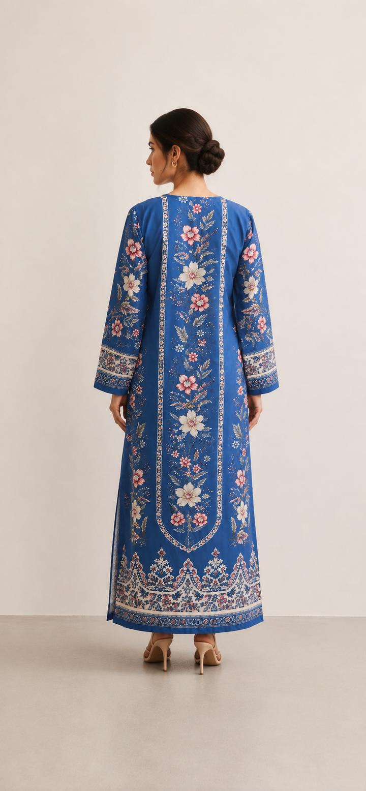 Sapphire Bloom Kaftan - Back view