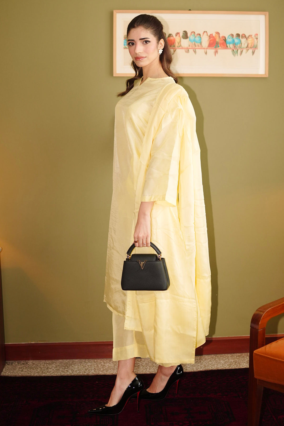 Butter Yellow Korean Silk 3-Piece Set