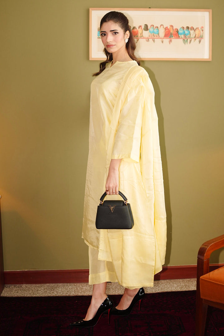 Butter Yellow Korean Silk 3-Piece Set