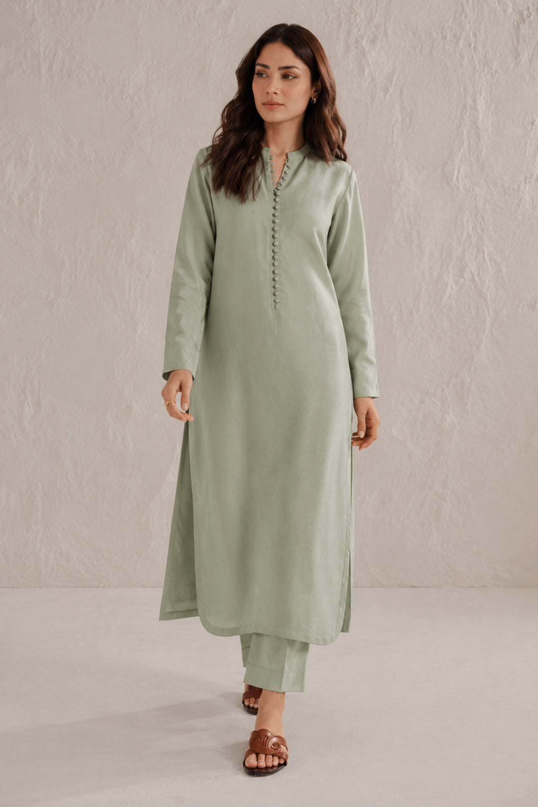 Sage Green Raw Silk Co-ord Set
