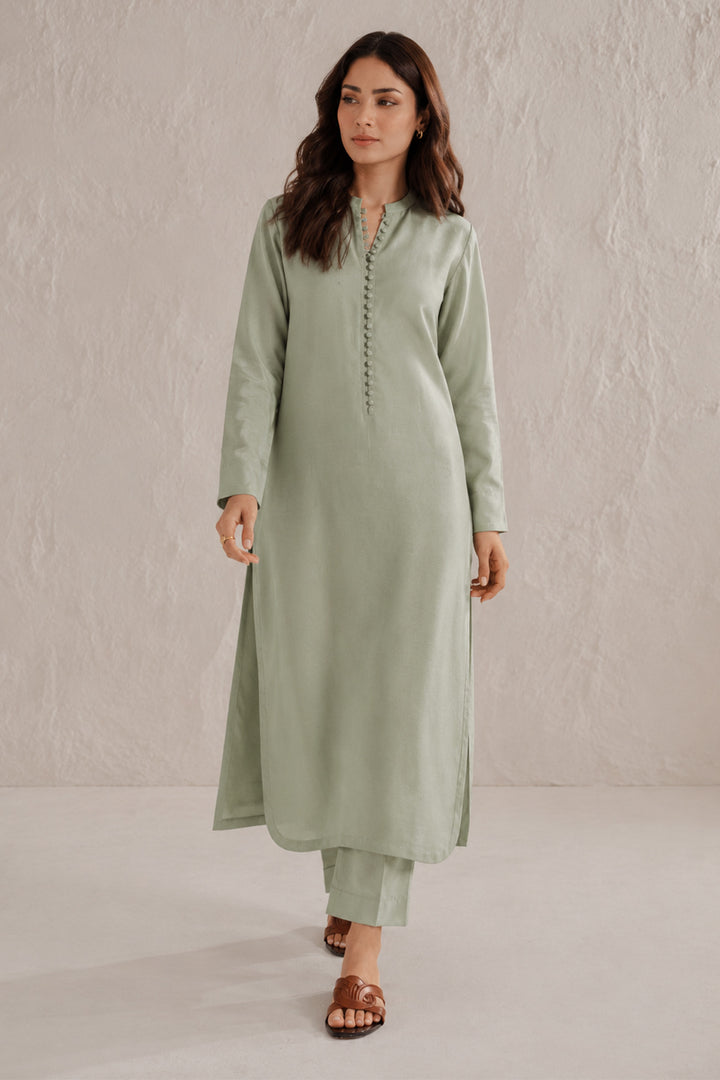 Sage Green Raw Silk Co-ord Set