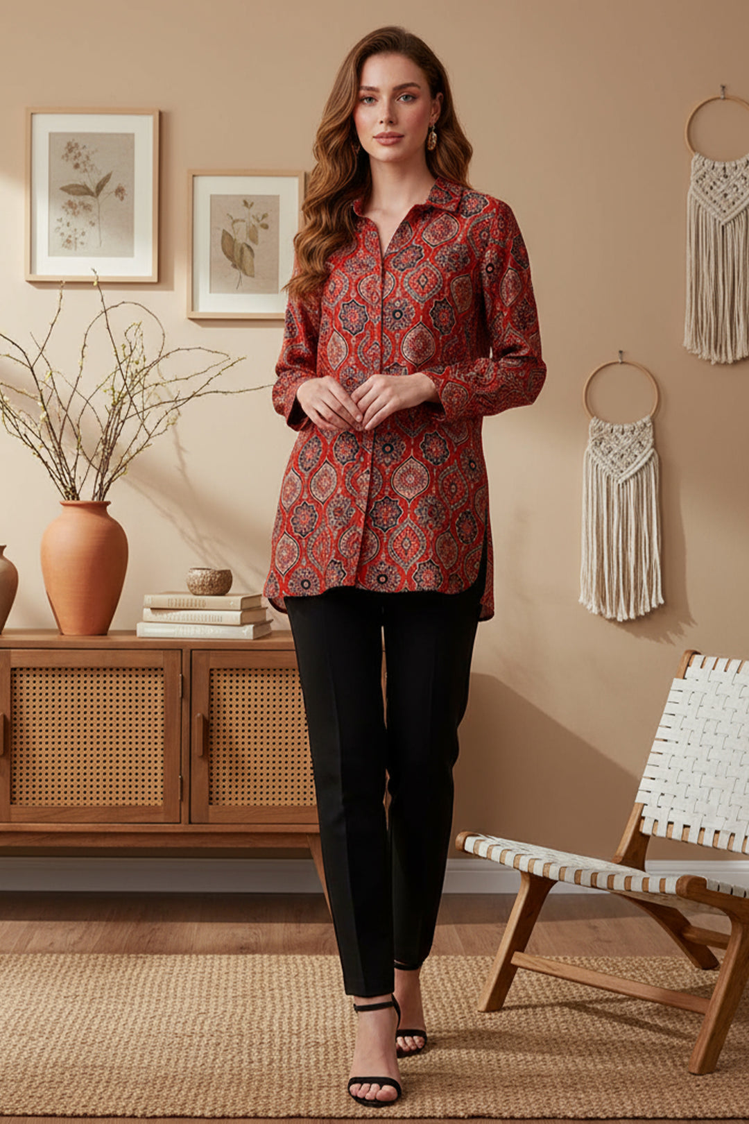 Printed Silk Top - 011