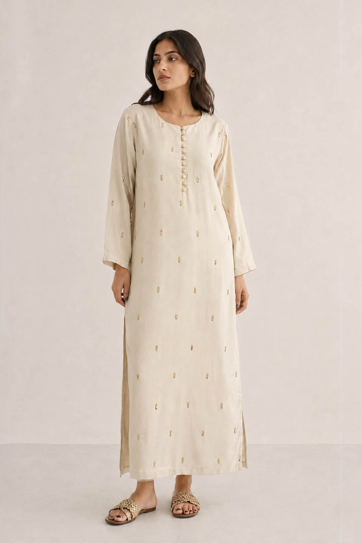 2 Pcs Embellished Raw Silk Set