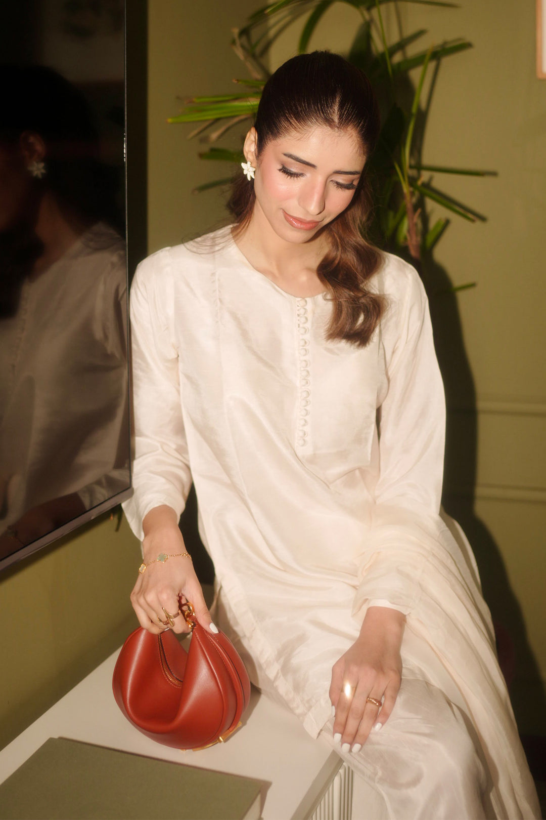 Ivory Korean Silk 3-Piece Set