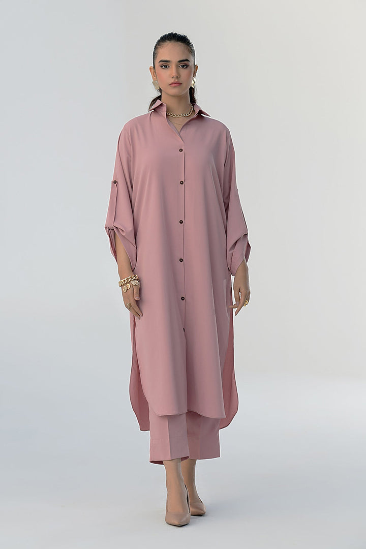 Tea Pink Buttoned Dress-01