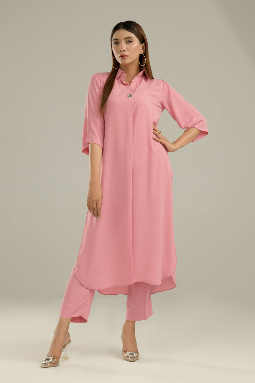 Tea Pink Grip Dress - 01 - Peach Republic