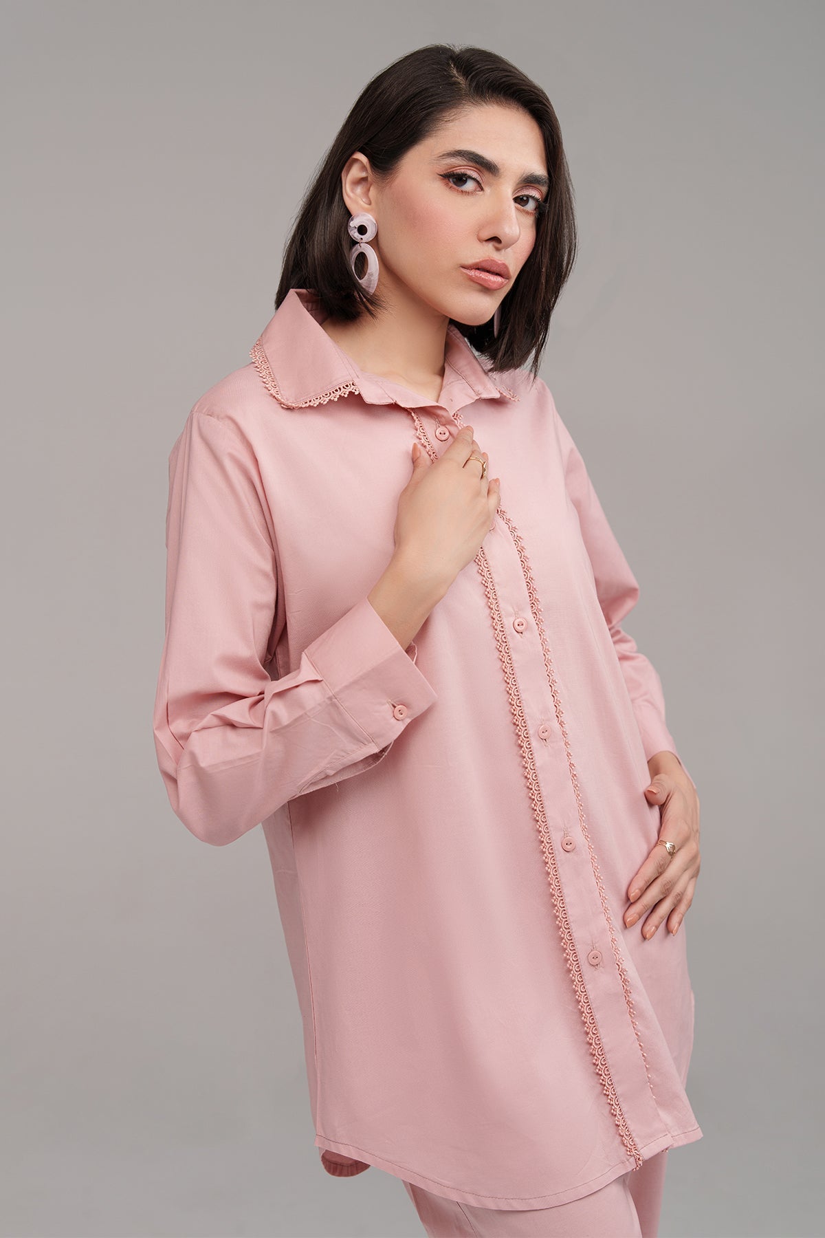 Tea Pink Lace Co Ord Set - Peach Republic