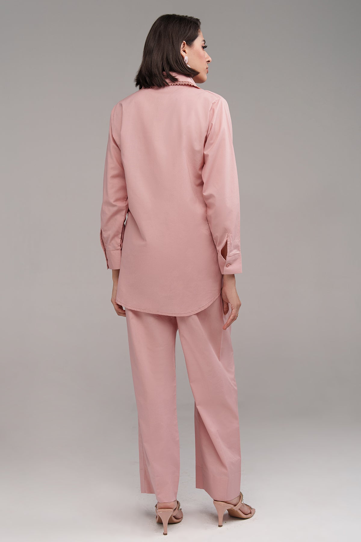 Tea Pink Lace Co Ord Set - Peach Republic