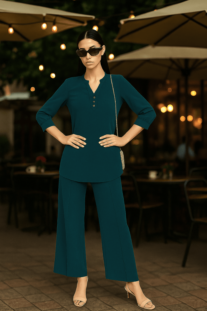 Teal Green Co Ord Set - 01 - Peach Republic