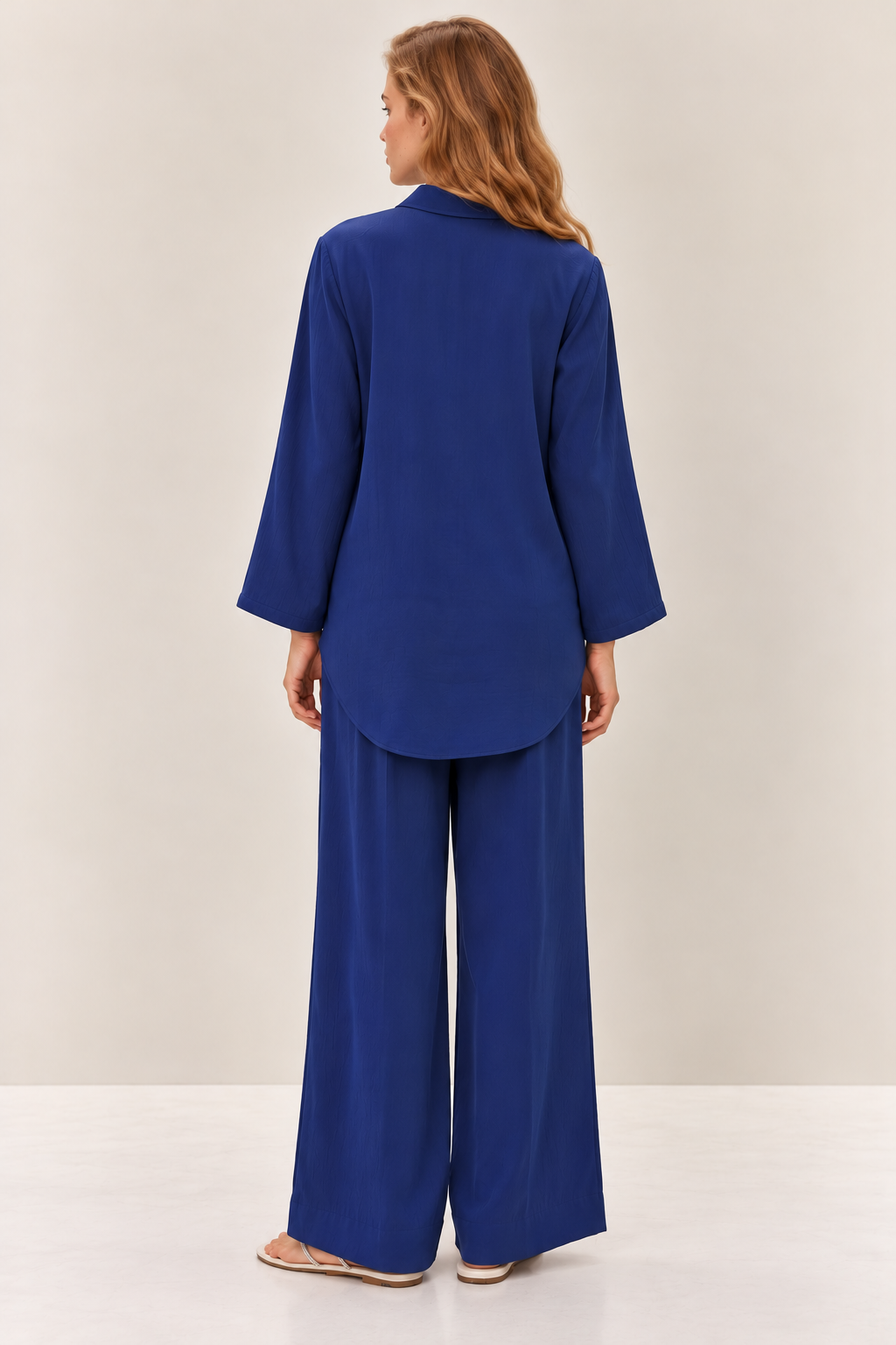 Teal Textured Co-ord Set back pose
