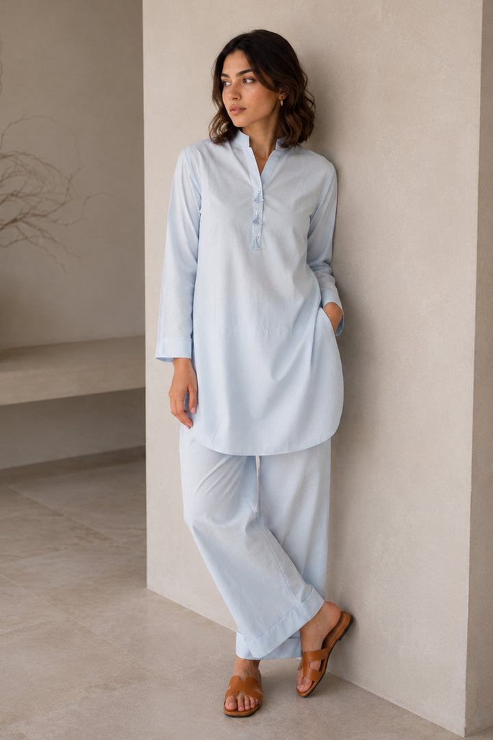 Sky Blue CAMBRIC CO-ORD SET