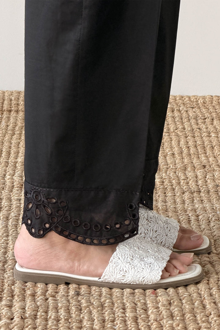 Black Schiffli Trouser