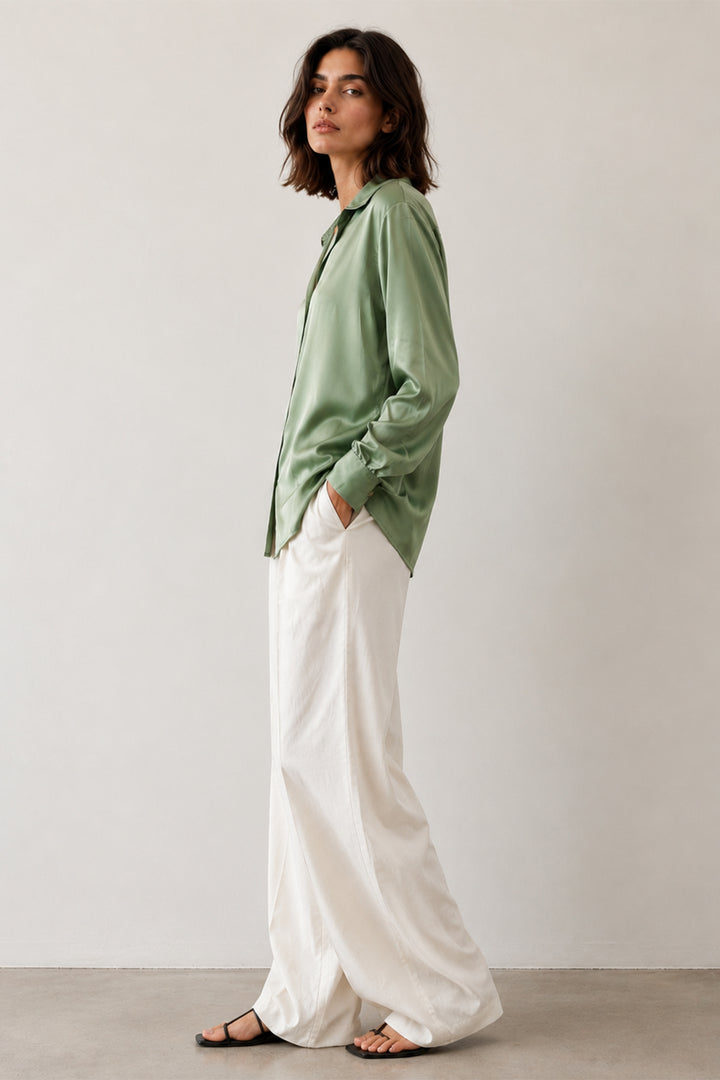 Mint Silk Top