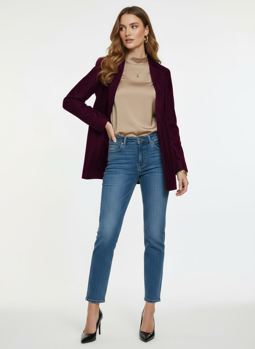 Plum Velvet Coat