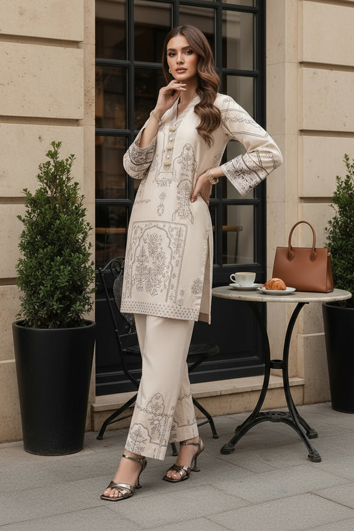2 Piece Printed  Suit - 66