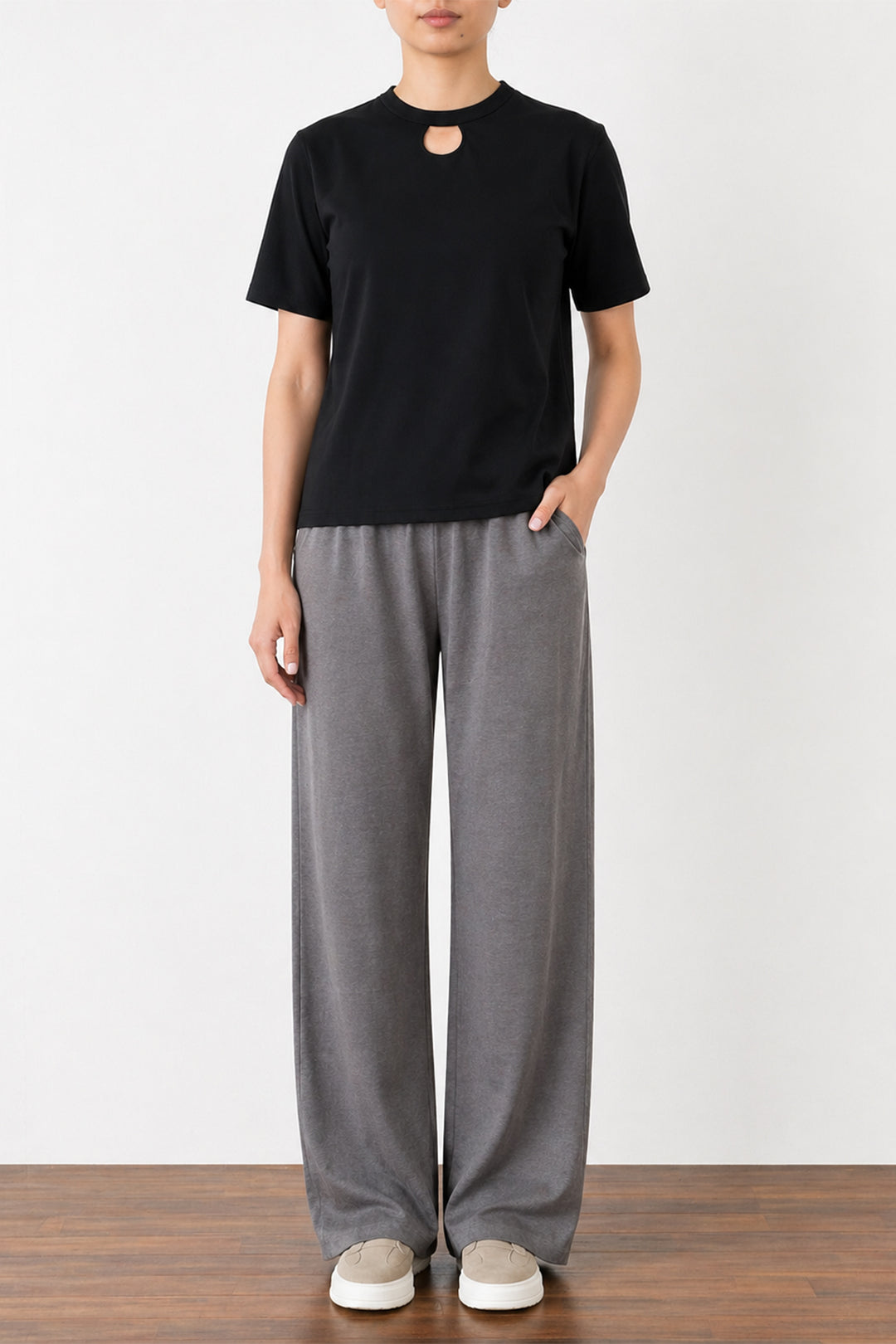 Grey Wide Leg Trouser
