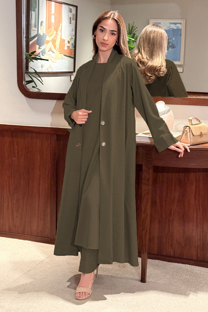 Olive Brown Layered Dress