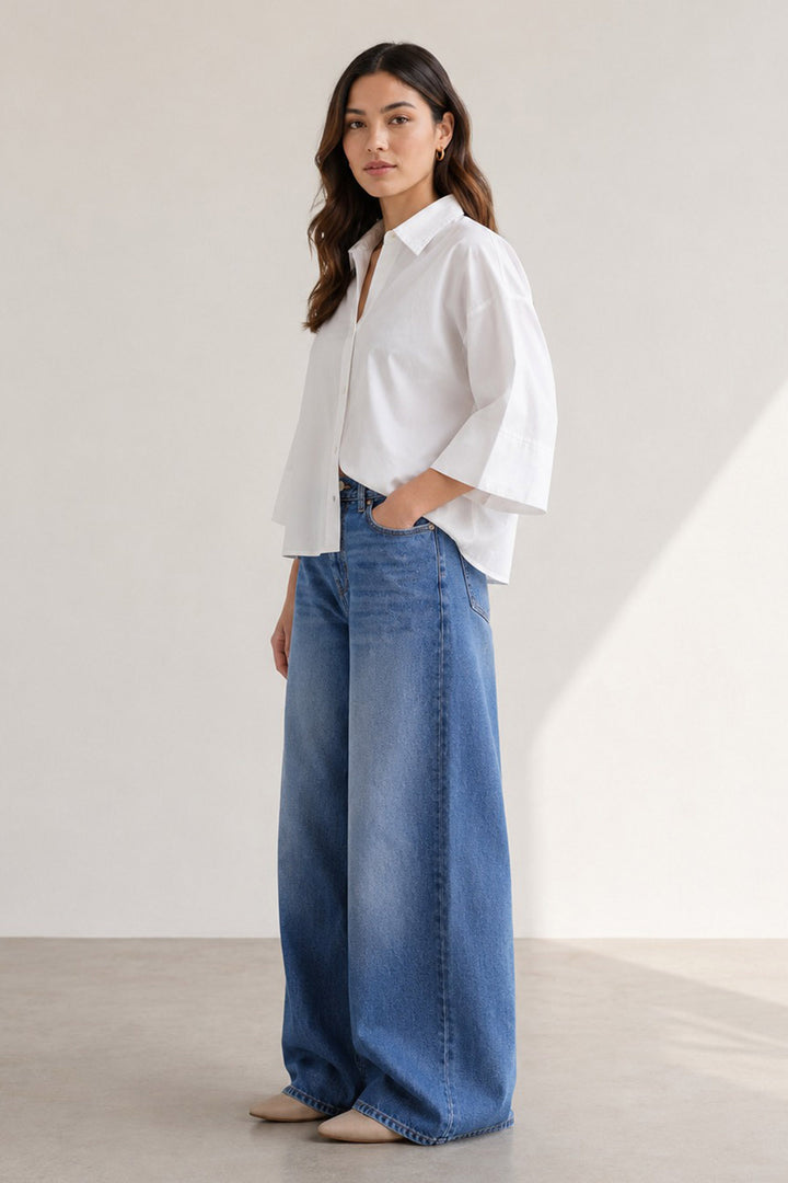 White Oversized Box Fit Shirt