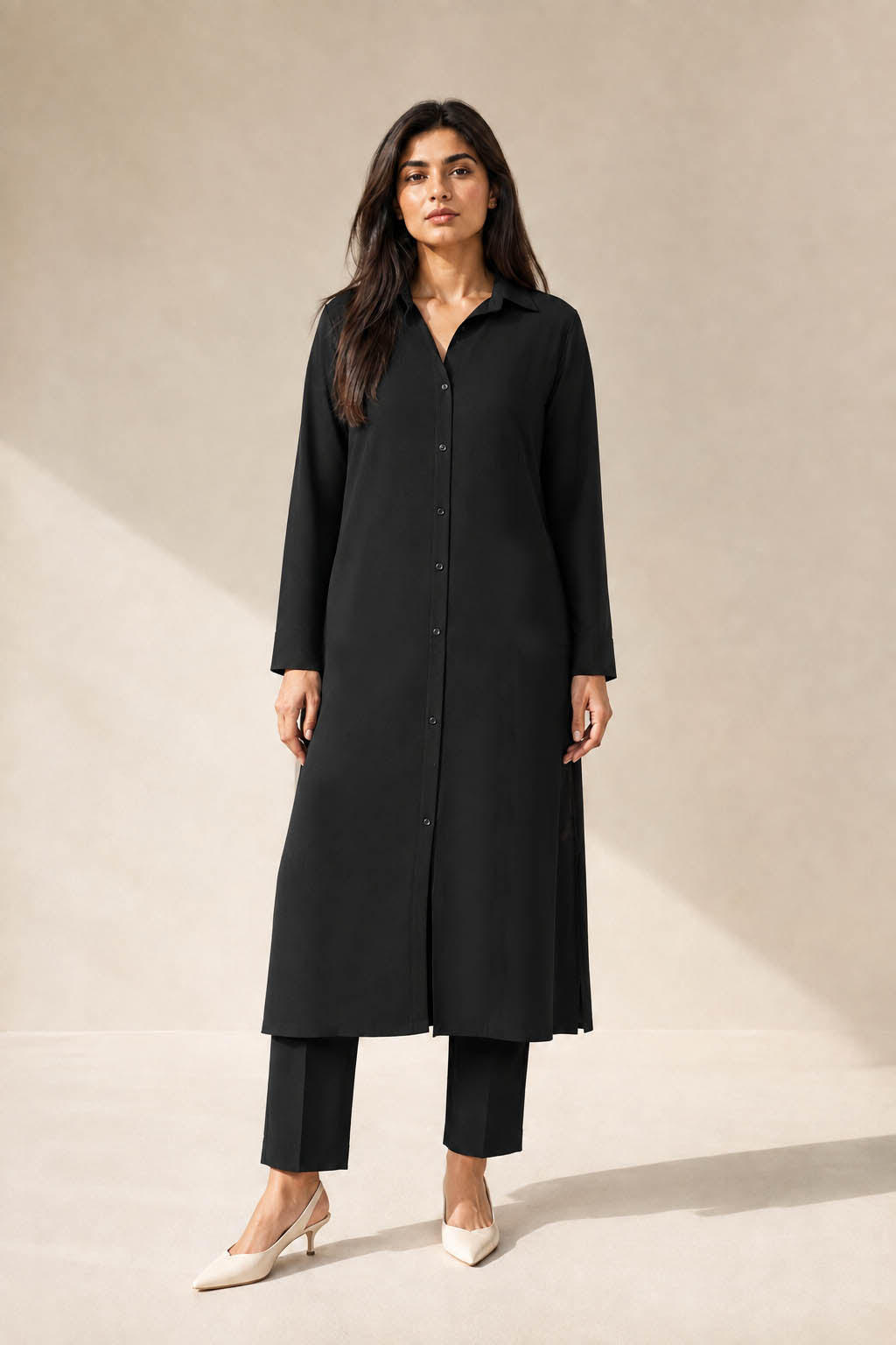 Black Buttoned Co Ord Set