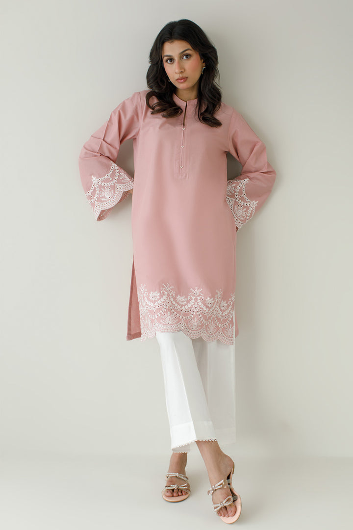 Dusty Pink Schiffli 2-Piece Contrast Set