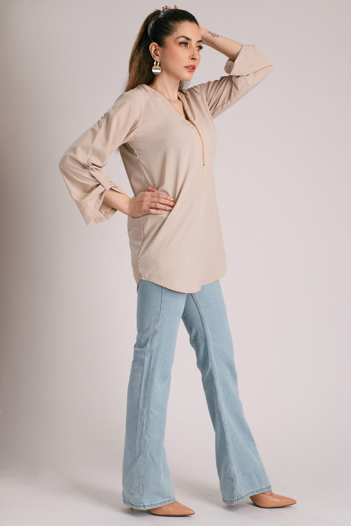 Zipper Top - Peach Republic