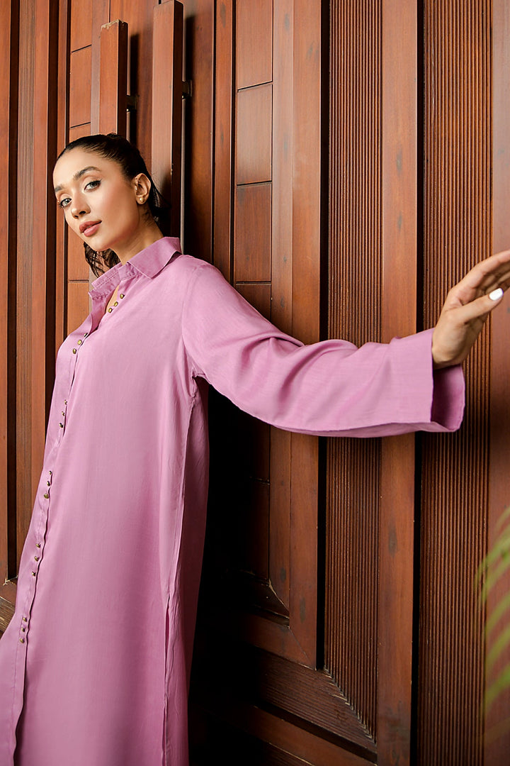 Elegant Lilac Trendy Dress - Peach Republic