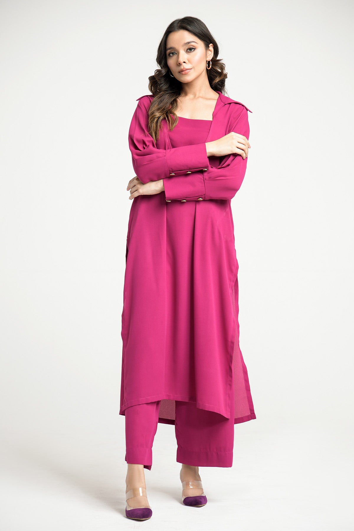 Hot Pink Chic Dress - Peach Republic