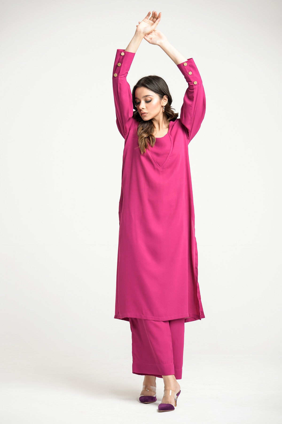 Hot Pink Chic Dress - Peach Republic