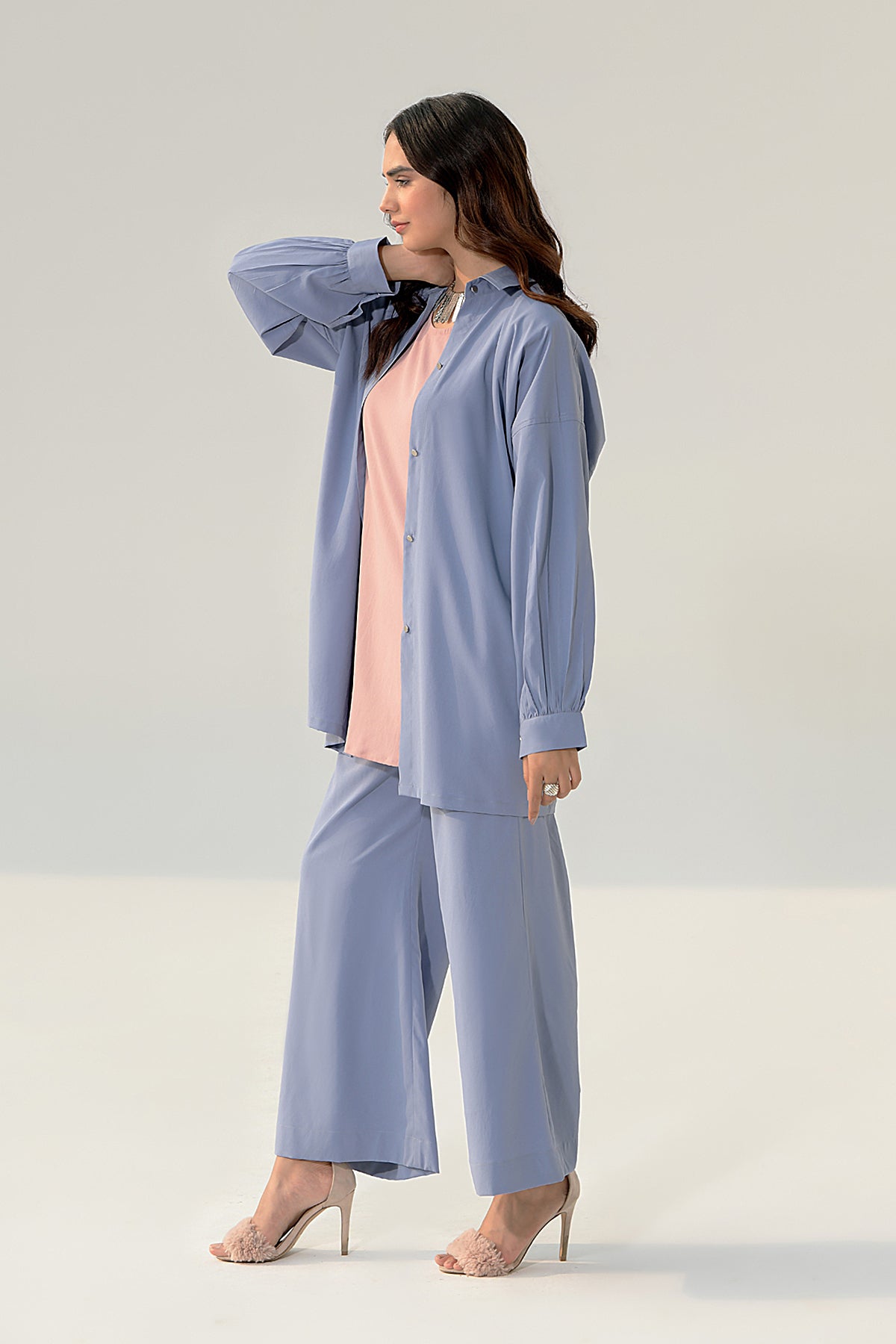 Powder Blue 3 Pcs Grip Tunic - Peach Republic