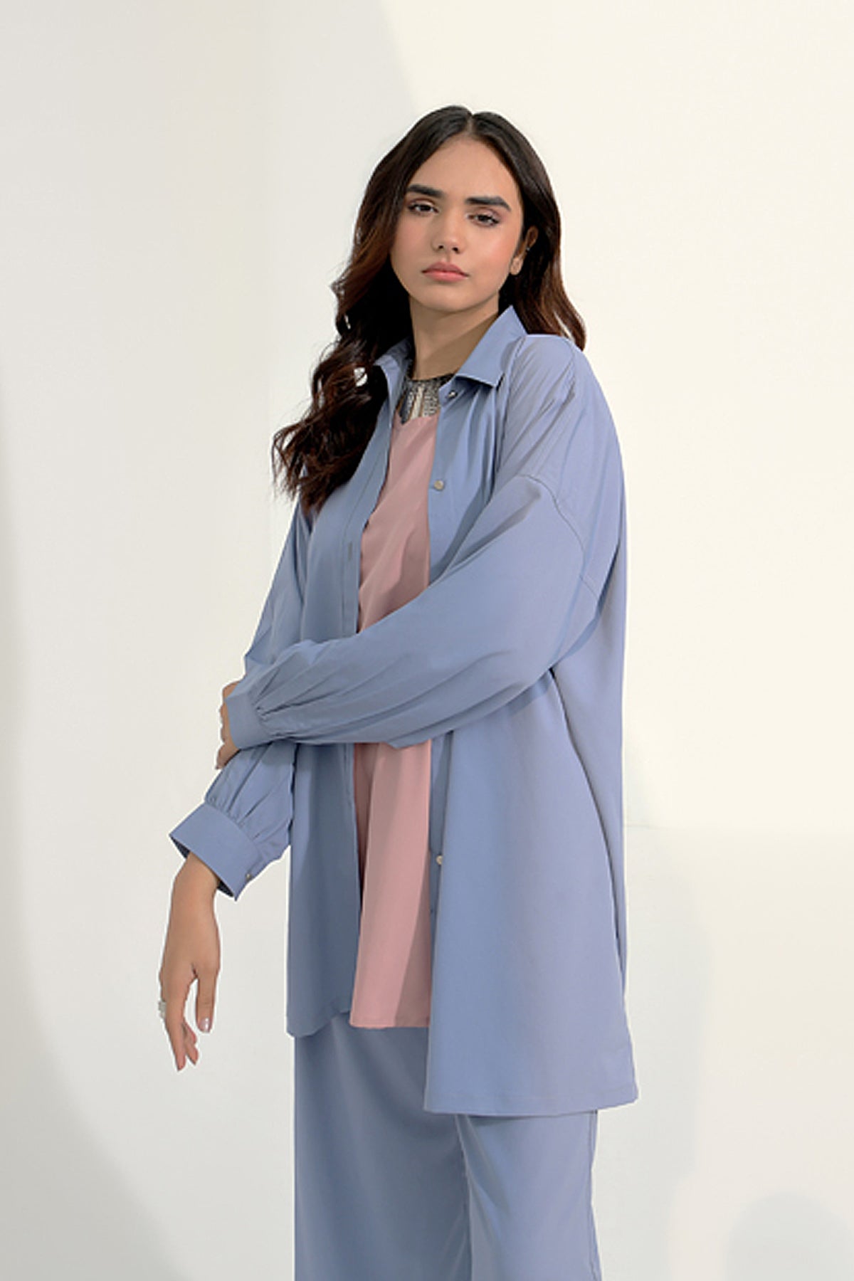 Powder Blue 3 Pcs Grip Tunic - Peach Republic