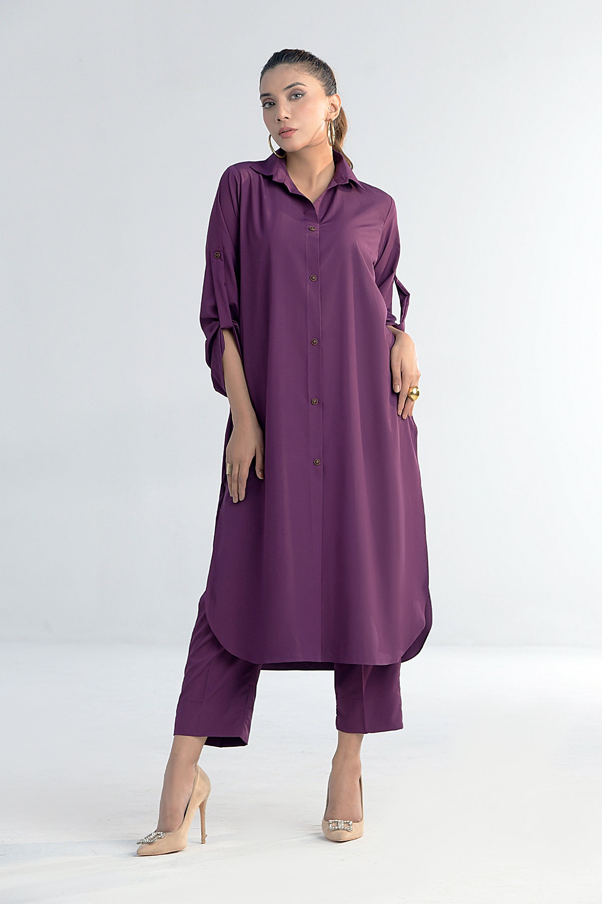 Purple button down dress hotsell