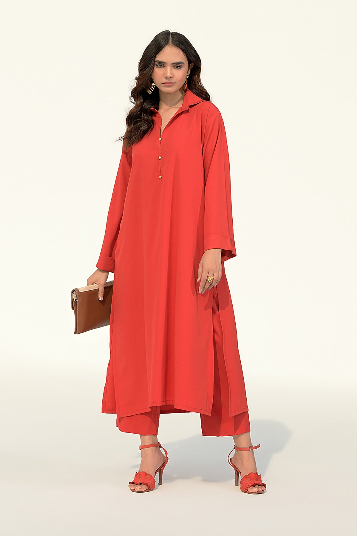 Red Grip Dress - Peach Republic