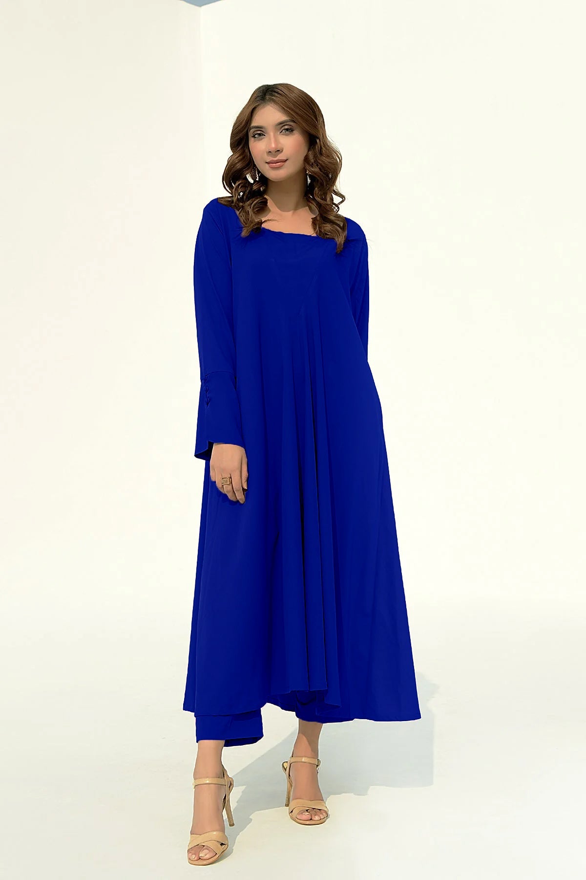 Sapphire Blue A-Line Dress - Peach Republic