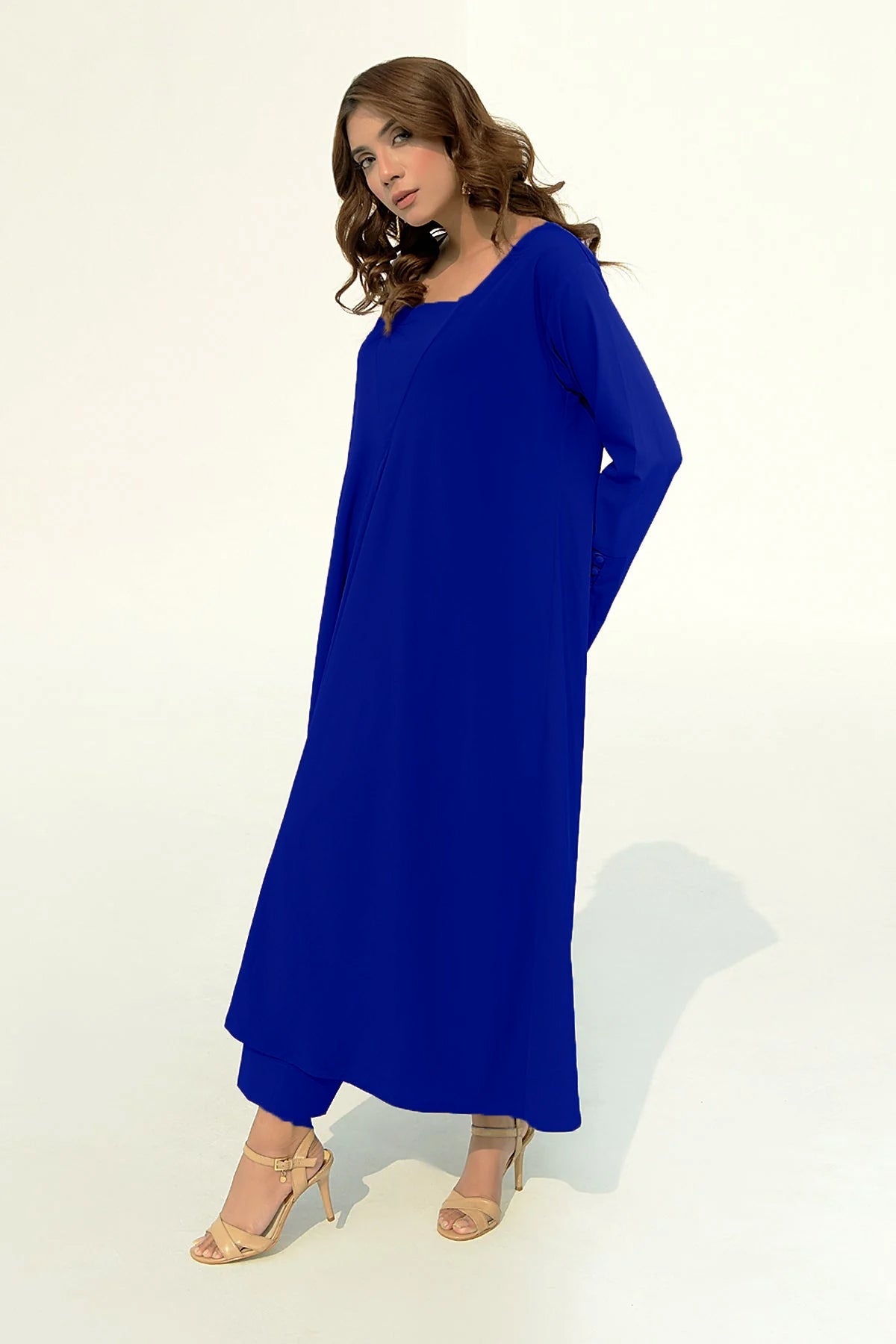 Sapphire Blue A-Line Dress - Peach Republic